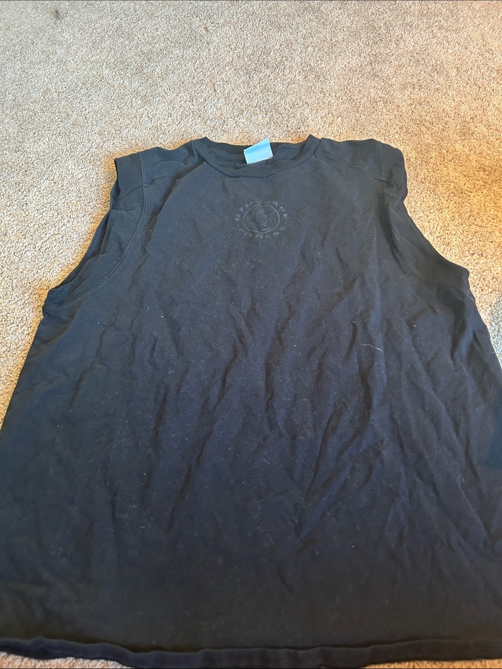Gymshark Black Muscle Tee with Subtle Chest Logo